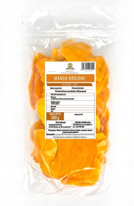 MANGO SUSZONE PLASTRY BEZ DODATKU CUKRU 500g - f_braterska
