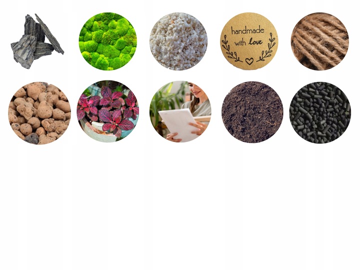 LAS W SŁOIKU SZKLE KOMPLETNY 10 elementów Z ROŚLINKĄ I KULA SŁÓJ ZESTAW