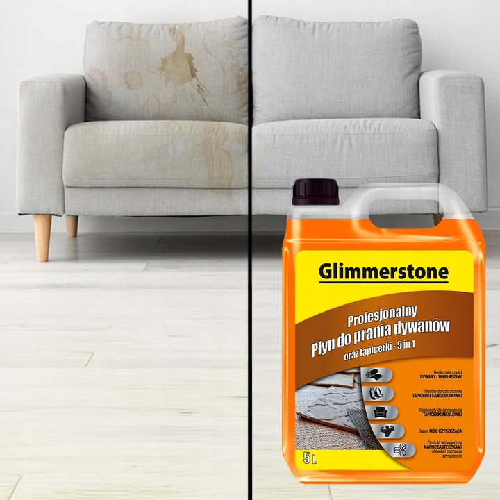 PŁYN DO PRANIA TAPICERKI DYWANÓW SILNY ŚRODEK - ODPLAMIA 5l - NOWA JAKOŚĆ