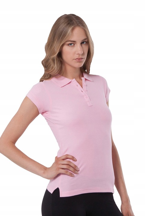 KOSZULKA POLO damska POLÓWKA bawełniana JHK POPL-200 fuksja FU r. M