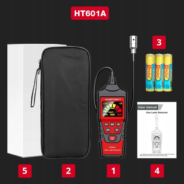 DETEKTOR WYCIEKU GAZÓW EKRAN LCD ALARM PROPAN BUTAN GAZ ZIEMNY I INNE PALNE