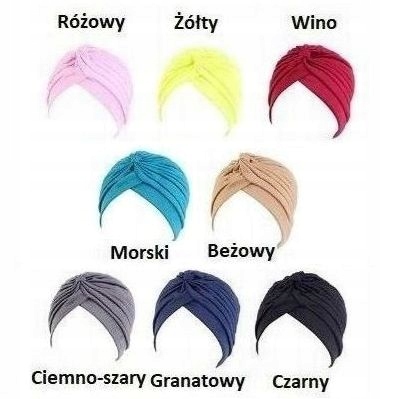 MIX różne KOLORY Turban do włosów Opaska Chemioterapia ANTYALERGICZNE