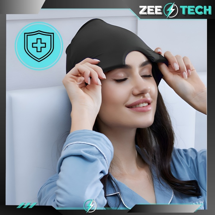 CZAPKA ŁAGODZĄCA NA BÓL GŁOWY MIGRENĘ MASKA CHŁODZĄCA KOMPRES ŻELOWY OKŁAD