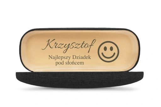 Etui na Okulary BLACK z GRAWEREM GRATIS Prezent na Dzień Babci i Dziadka