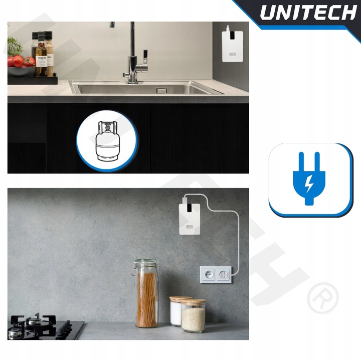 CZUJNIK GAZU ZIEMNEGO LPG METANU GAZÓW PALNYCH PPM ALARM ŚWIETLNY