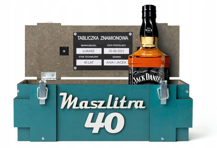 Prezent na 18-99 urodziny dla Taty Kolegi skrzynka na alkohol Maszlitra