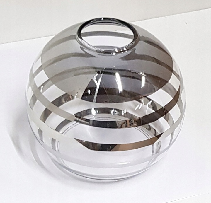 Klosz SZKLANY do lamp na E27 Kula paski chrom