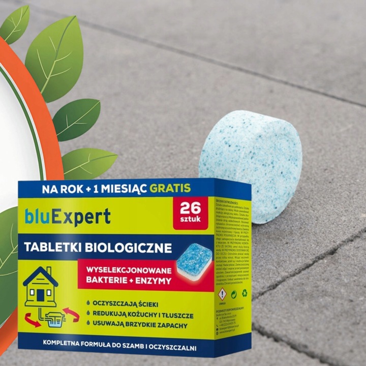 Bakterie do szamba i oczyszczalni Tabletki na Rok 26szt bluExpert