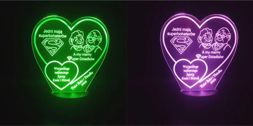 Prezent na Dzień Babci i Dziadka Statuetka dla Dziadków lampka LED + GRAWER