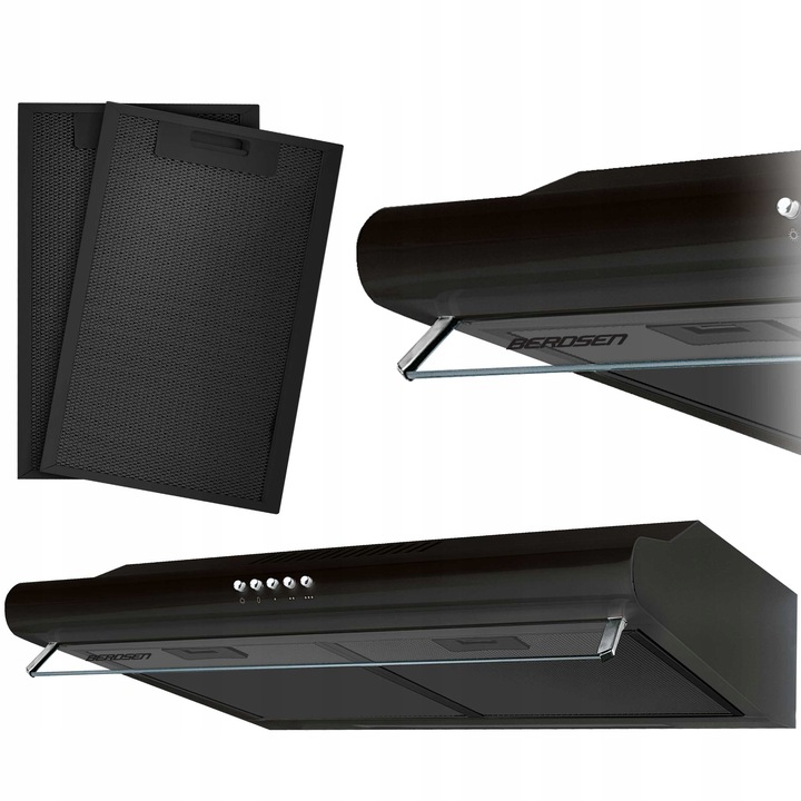 OKAP PODSZAFKOWY KUCHENNY 60cm BERDSEN CZARNY 10A