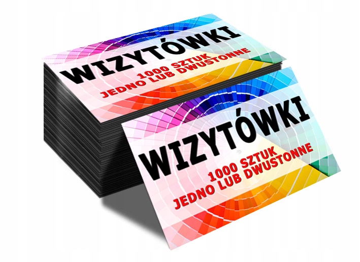 WIZYTÓWKI 1000 szt JEDNO / DWUSTRONNE JAKOŚĆ 400g! SZTYWNE! KREATOR ONLINE