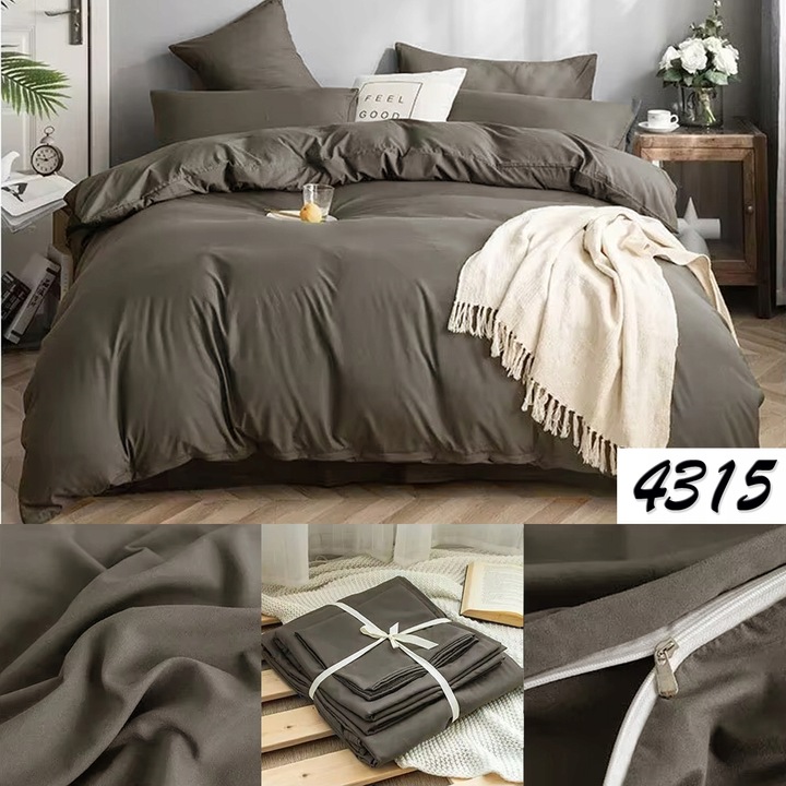 KOMPLET POŚCIELI 200x220 cm MIKROWŁÓKNO POŚCIEL JEDNOKOLOROWA + 2x