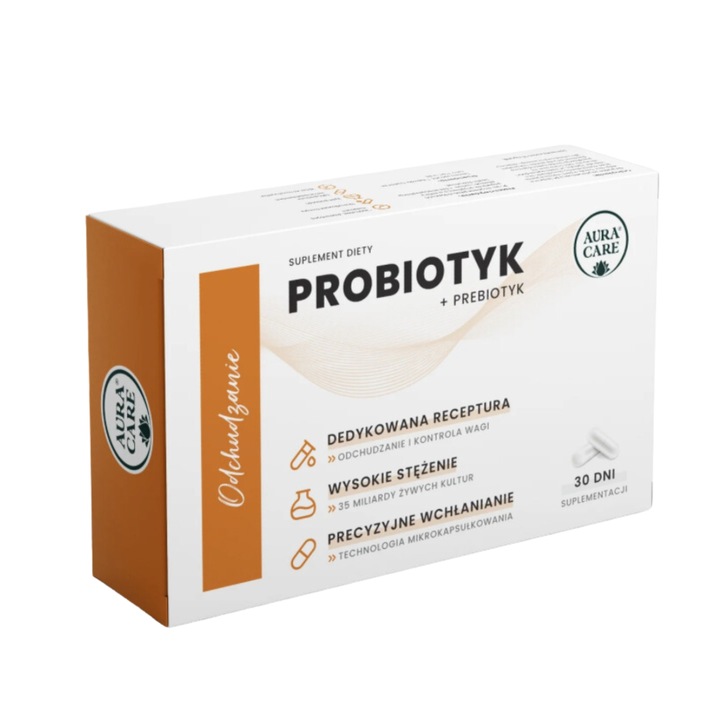 Aura Care Odchudzanie Probiotyk + Prebiotyk 35 mld CFU 30 kapsułek