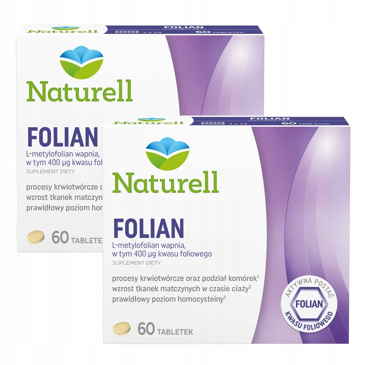 2x Naturell Folian kwas foliowy ciąża 60 tabl.