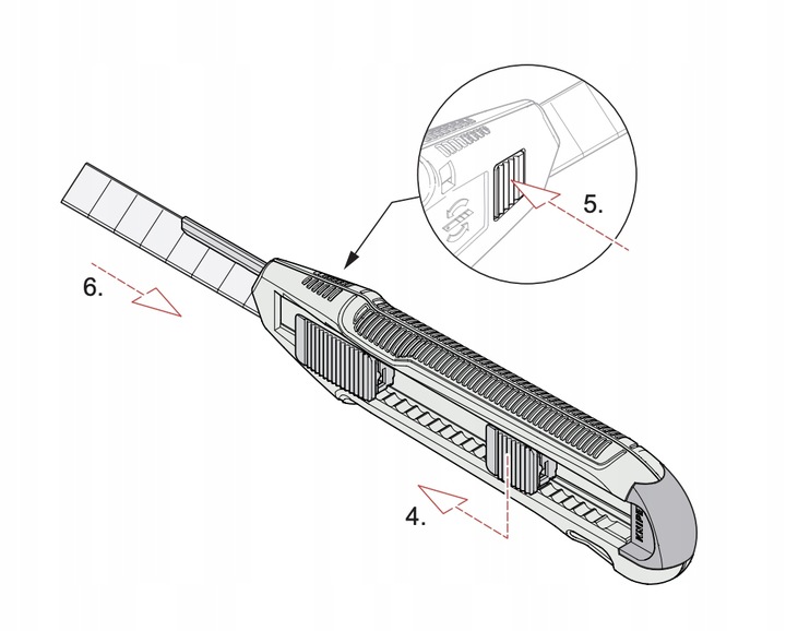 Knipex 90 10 165 BK nóż łamane ostrze 18 mm tapeciak z zapasowym