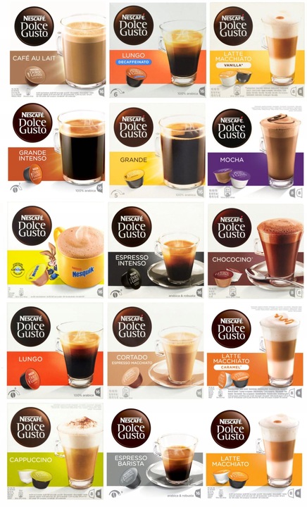 Kapsułki Nescafe Dolce Gusto SUPER ZESTAW 6 x 16