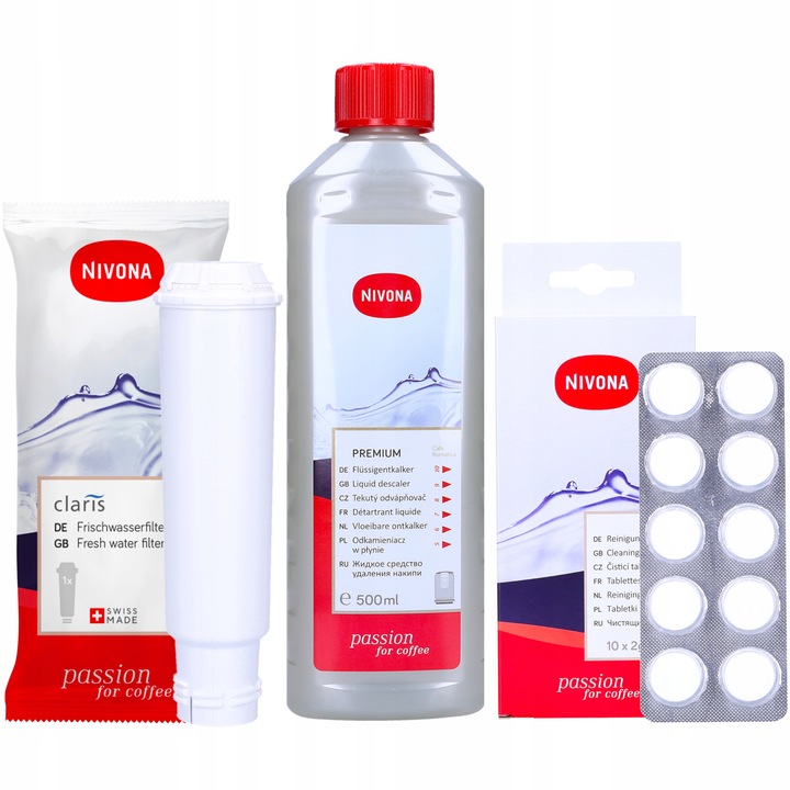 Zestaw Nivona do ekspresu: filtr do wody odkamieniacz do ekspresu
