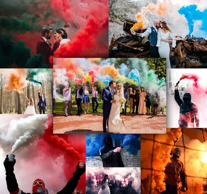 Pomarańczowa świeca dymna PHOTO SMOKE CLE7038O 90sek SRpyro 4 sztuki