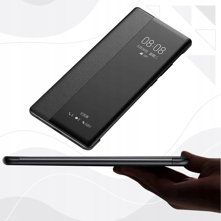 Etui do Samsung Galaxy S24 Ultra, SMART VIEW Case + SZKŁO 9D NA CAŁY EKRAN