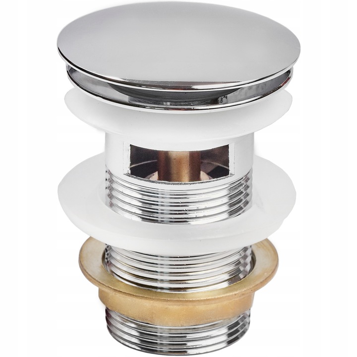 KOREK KLIK-KLAK Z PRZELEWEM CHROM + SYFON UMYWALKOWY DO UMYWALKI REGULOWANY