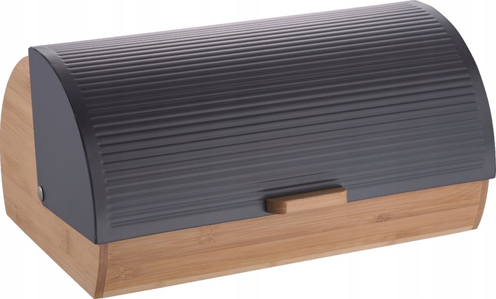 CHLEBAK NA PIECZYWO CHLEB BUŁKI POJEMNIK CZARNY BAMBUS DREWNIANY DUŻY