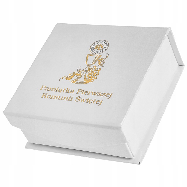 PAMIĄTKA KOMUNII ŚWIĘTEJ / PUDEŁKO NA KOMUNIĘ + TOREBKA + GRAWER DEDYKACJA