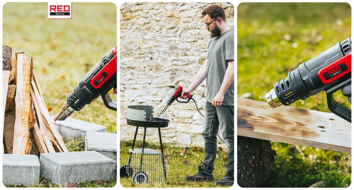 OPALARKA ELEKTRYCZNA Z REGULACJĄ 2 BIEGI LCD 50-650°C 2200W MOCNA +5