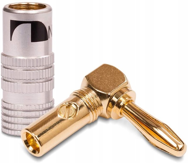 NAKAMICHI Wtyk głośnikowy bananowy kątowy HQ 4 szt