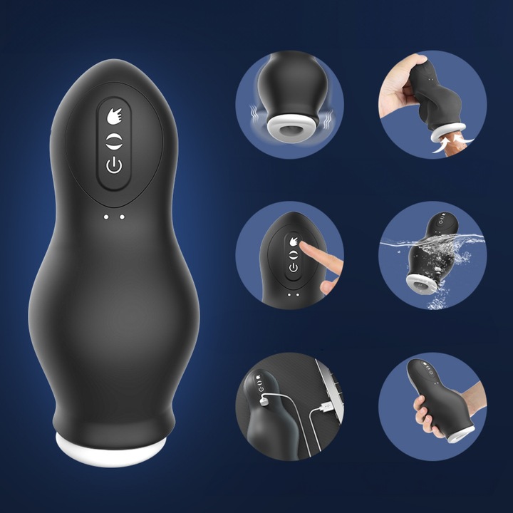 AUTOMATYCZNY MASTURBATOR MĘSKI SSĄCO WIBRUJĄCY DLA MĘŻCZYZN POSUWISTY FILKU