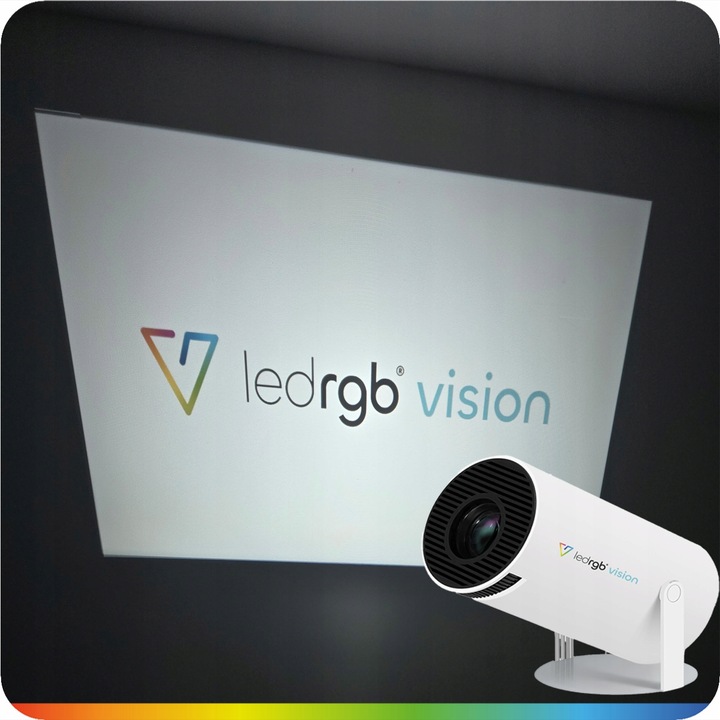 PROJEKTOR RZUTNIK ANDROID TV 4K WIFI FULL HD PRZENOŚNY SMART GŁOŚNIK