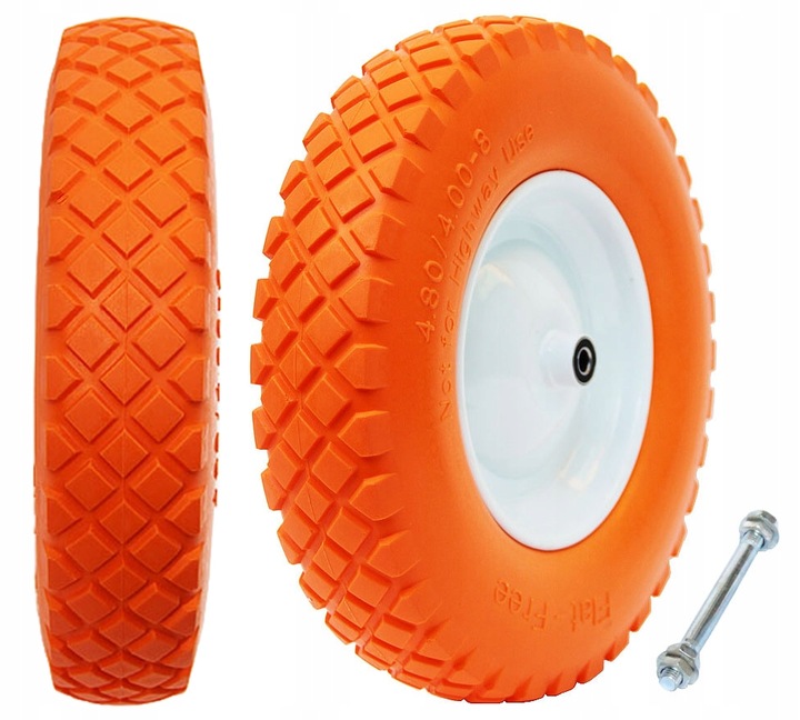 KOŁO PEŁNE DO TACZKI 4.80/4,00-8 TACZEK + OŚ