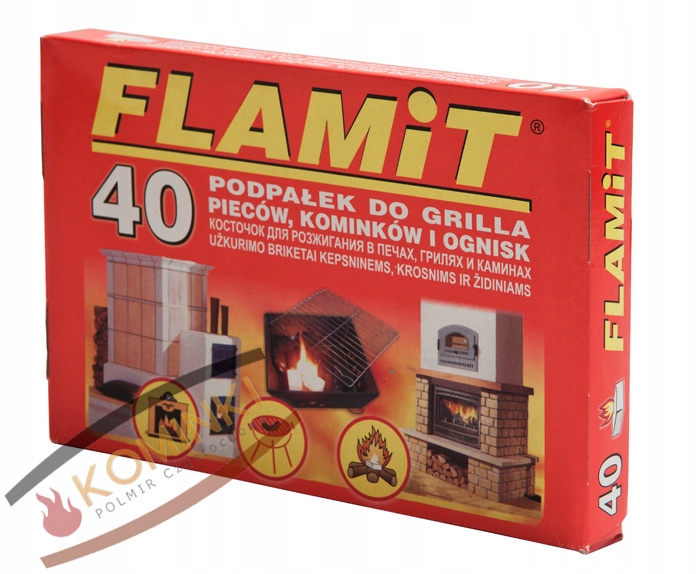 10x Podpałka rozpałka do KOMINKA PIECA GRILLA KOMINKA FLAMIT 0,2kg 40
