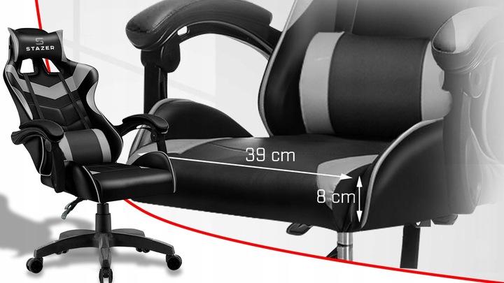 FOTEL KUBEŁKOWY OBROTOWY REGULOWANY GAMINGOWY KRZESŁO GRACZA DO KOMPUTERA