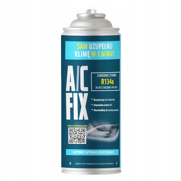 AC FIX Gaz do klimatyzacji R134A DUŻA PUSZKA +40% 626g + Manometr 1994-2016