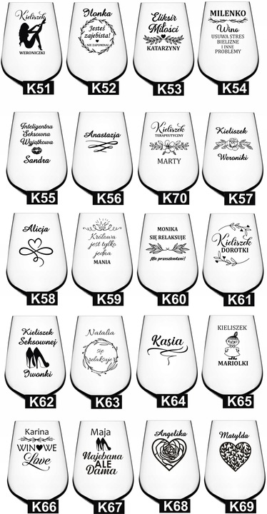 KIELISZEK do wina z grawerem na DZIEŃ KOBIET URODZINY kieliszek XXL