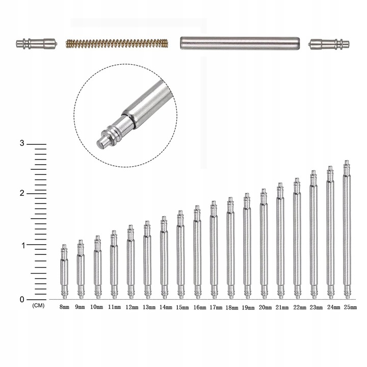 Teleskopy do paska Zestaw naprawczy paska do zegarków 8-25mm 360szt