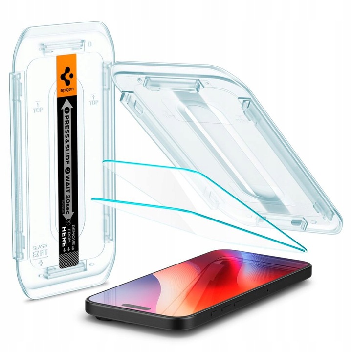 ZESTAW 2 SZT. SZKŁO HARTOWANE DO IPHONE 16 PRO SPIGEN EZ FIT Z APLIKATOREM
