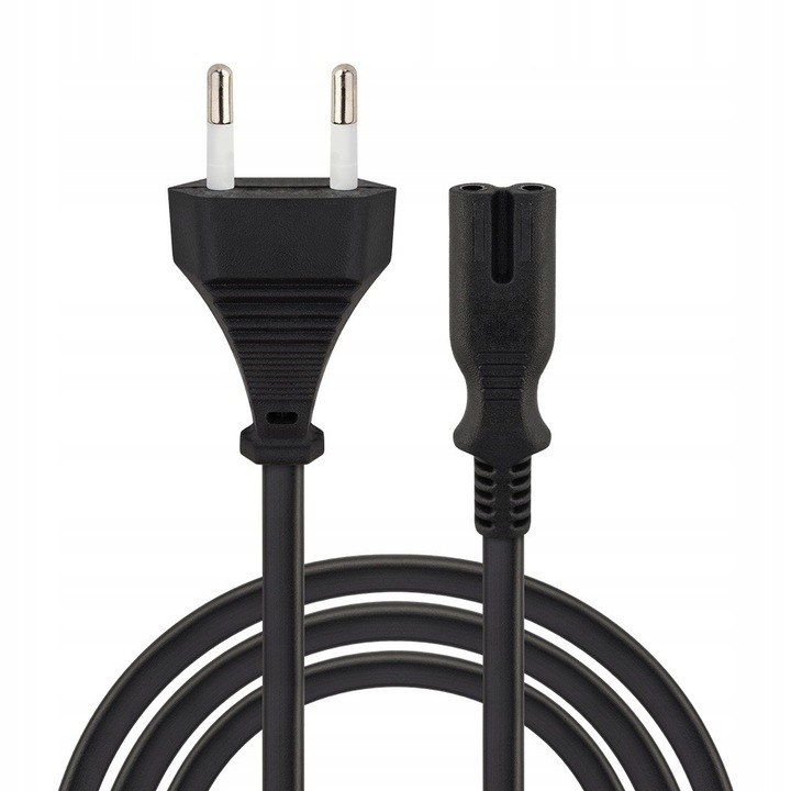 Kabel zasilający 2 pin Uniwersalny do TV RTV AGD C7 ósemka SAVIO