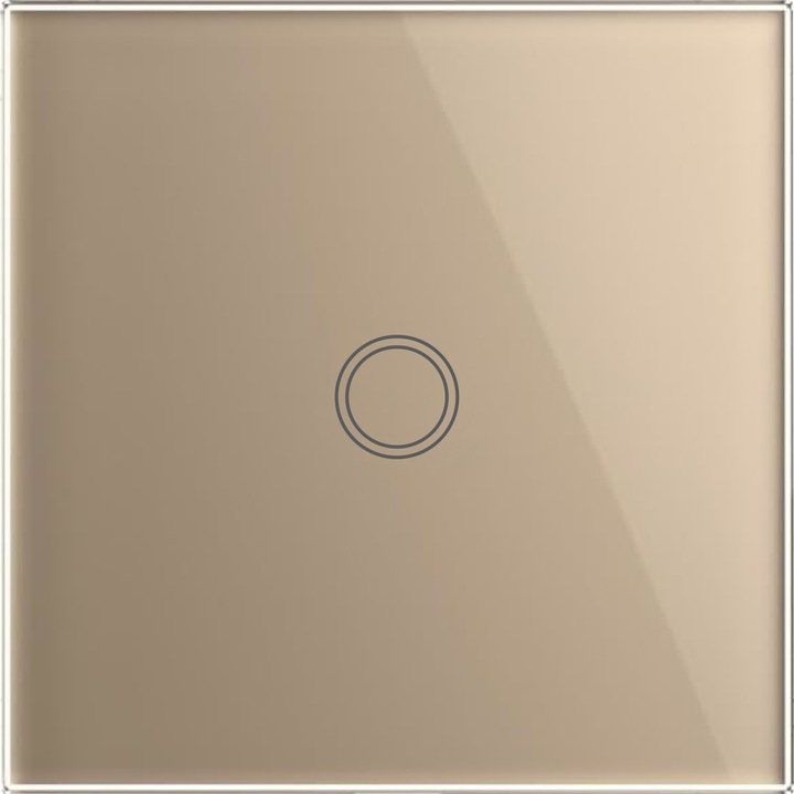 WŁĄCZNIK WYŁĄCZNIK ŚWIATŁA SZKLANY DOTYKOWY POJEDYNCZY ZŁOTY SZKŁO