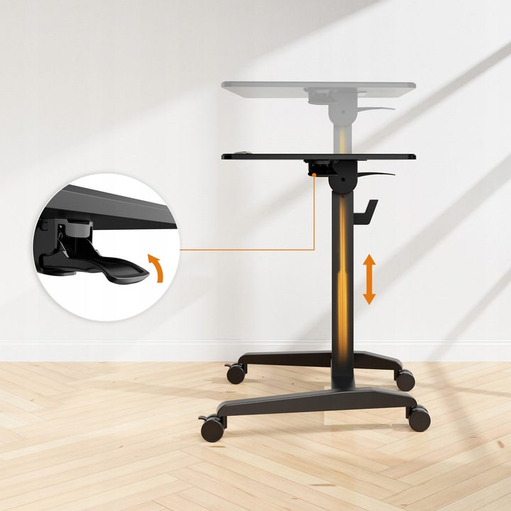 Biurko Mobilne Regulowane Składane Stolik Pod Laptopa Kółka 70x52cm