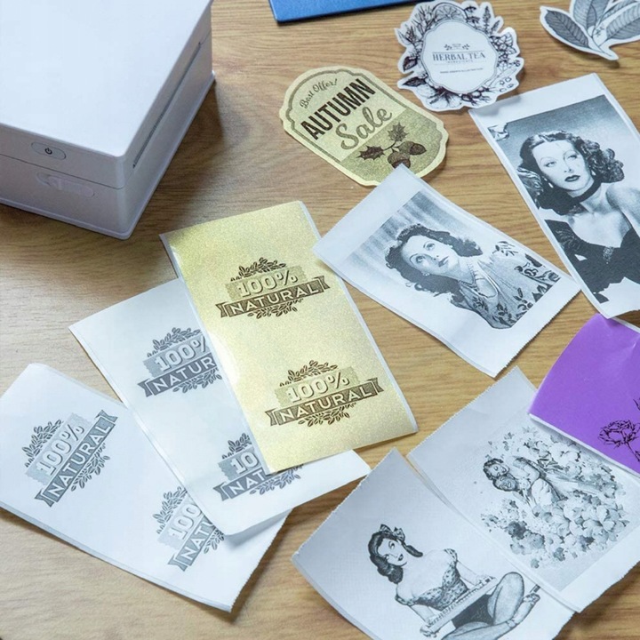 Biały papier termiczny do Phomemo M02 M0x 50mmx3,5m naklejki z klejem 3szt