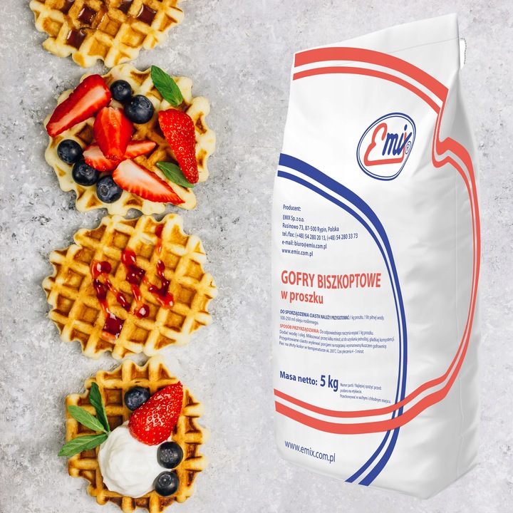 Mieszanka na Gofry biszkoptowe w proszku Emix 5 kg Puszyste i chrupiące