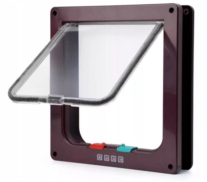 DRZWI Z KLAPĄ DLA PSA KOTA DRZWICZKI WAHADŁOWE KLAPA 4 SPOSOBY BRĄZ XL