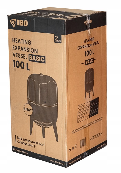 NACZYNIE NACZYNKO PRZEPONOWE WZBIORCZE ZBIORNIK DO INSTALACJI CO 100L BASIC