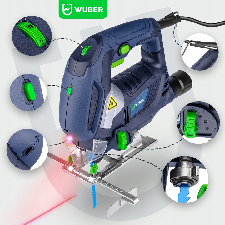 WYRZYNARKA PIŁA DO DREWNA METALU PRZECINARKA LASER + 10 BRZESZCZOTÓW