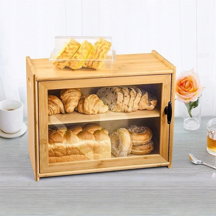 CHLEBAK DREWNIANY POJEMNIK NA CHLEB PIECZYWO DUŻY 37x29x20 CM