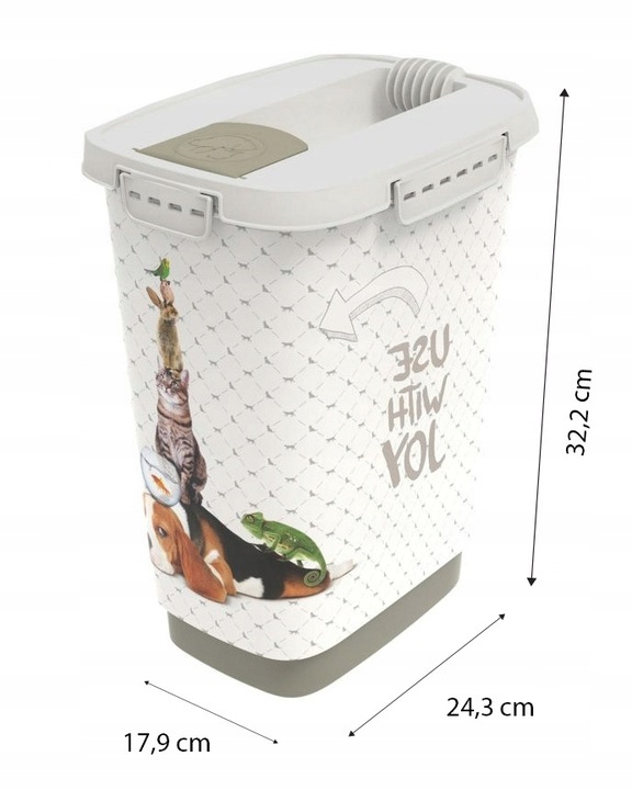 POJEMNIK NA KARMĘ Z DOZOWNIKIEM 10 L 8kg Rotho