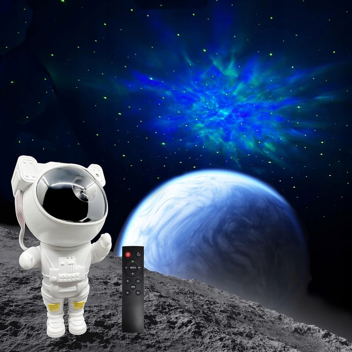 PROJEKTOR GWIAZD LAMPKA NOCNA RZUTNIK DLA DZIECI LED LASEROWY ASTRONAUTA