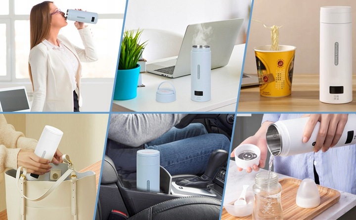 TERMOS ELEKTRYCZNY MINI CZAJNIK KUBEK 300W 380ML-500ML