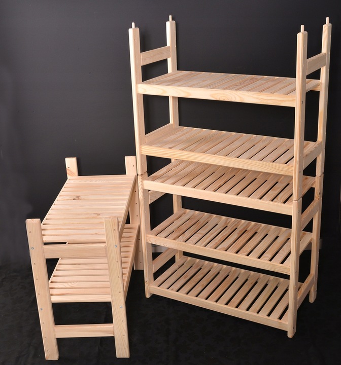 Regał sosnowy modułowy 3 półki 60x44x25 cm